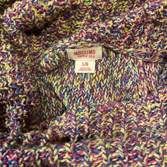 Mossimo oversized Turtleneck multicolored 100% cotton knitted🧵sweater Size L - Picture 3 of 4